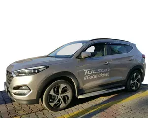 Бокові пороги Tayga Grey (2 шт., Алюміній) для Hyundai Tucson TL 2016-2021рр Бокові пороги Tayga Grey (2 шт., Алюміній) для Hyundai Tucson TL 2016-2021рр