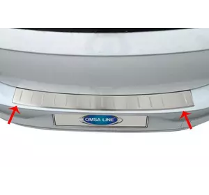 Накладка на задній бампер OmsaLine (HB, нерж) для Volkswagen Polo 2017-2024 рр