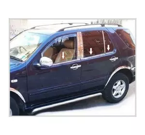 Зовнішня окантовка вікон (4 шт, нерж) OmsaLine - Італійська нержавійка для Mercedes ML W163 Зовнішня окантовка вікон (4 шт, нерж) OmsaLine - Італійська нержавійка для Mercedes ML W163