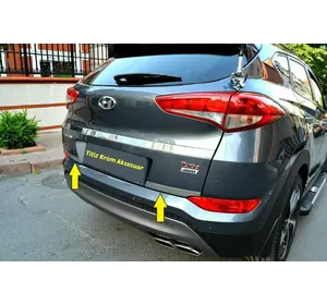 Накладка на кант багажника (2 частини, нерж) для Hyundai Tucson TL 2016-2021рр Накладка на кант багажника (2 частини, нерж) для Hyundai Tucson TL 2016-2021рр