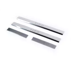 Накладки на пороги Carmos V1 Tipo (4 шт, нерж) для Fiat Tipo 2016-2024 рр Накладки на пороги Carmos V1 Tipo (4 шт, нерж) для Fiat Tipo 2016-2024 рр