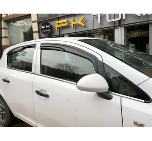 Зовнішня окантовка вікон (4 шт, нерж) Carmos - Турецька сталь для Opel Corsa D 2007-2014 рр