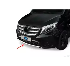 Накладки на передній бампер (нерж) для Mercedes Vito / V-class W447 2014-2024 рр Накладки на передній бампер (нерж) для Mercedes Vito / V-class W447 2014-2024 рр