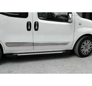 Бокові пороги Allmond Grey (2 шт., алюм.) для Fiat Fiorino/Qubo 2008-2024 рр Бокові пороги Allmond Grey (2 шт., алюм.) для Fiat Fiorino/Qubo 2008-2024 рр