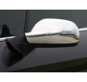 Накладки на дзеркала (2 шт) Carmos - Полірована нержавіюча сталь для Peugeot 407