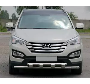 Передня дуга ST015 (нерж.) для Hyundai Santa Fe 3 2012-2018рр