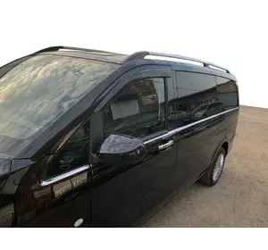 Нижні молдинги скла по всій довжині (8 шт., нерж) Carmos, L2, 1 бічна дверка для Mercedes Vito / V-class W447 2014-2024 рр Нижні молдинги скла по всій довжині (8 шт., нерж) Carmos, L2, 1 бічна дверка для Mercedes Vito / V-class W447 2014-2024 рр