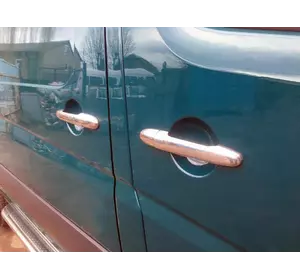Накладки на ручки (4 шт, нерж) Carmos - Турецька сталь для Mercedes Sprinter W906 2006-2018 рр Накладки на ручки (4 шт, нерж) Carmos - Турецька сталь для Mercedes Sprinter W906 2006-2018 рр