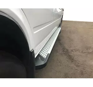 Бокові пороги Allmond Grey (2 шт., алюм.) Довга база для Mercedes Sprinter W901-905 1995-2006 рр Бокові пороги Allmond Grey (2 шт., алюм.) Довга база для Mercedes Sprinter W901-905 1995-2006 рр