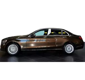 Молдинг дверних стійок (нерж) для Mercedes C-сlass W205 2014-2021рр Молдинг дверних стійок (нерж) для Mercedes C-сlass W205 2014-2021рр