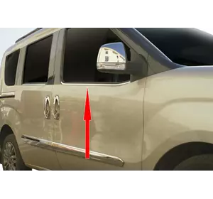 Окантовка стекол (нерж.) 2 шт, Carmos - Турецька сталь для Fiat Doblo II 2010-2022 рр Окантовка стекол (нерж.) 2 шт, Carmos - Турецька сталь для Fiat Doblo II 2010-2022 рр