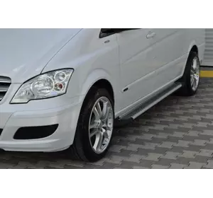 Бокові пороги Line (2 шт., Алюм.) Коротка/Середня бази для Mercedes Viano 2004-2015 рр Бокові пороги Line (2 шт., Алюм.) Коротка/Середня бази для Mercedes Viano 2004-2015 рр
