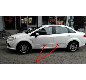 Пластикові молдинги (к-т) для Fiat Linea 2006-2018 рр Пластикові молдинги (к-т) для Fiat Linea 2006-2018 рр