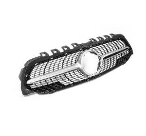 Передня решітка Diamond Silver (з місцем під камеру) для Mercedes A-сlass W177 2018-2024 рр Передня решітка Diamond Silver (з місцем під камеру) для Mercedes A-сlass W177 2018-2024 рр