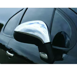 Накладки на дзеркала (2 шт) Carmos - Турецька сталь для Peugeot 207