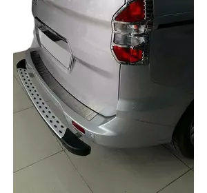 Накладка на задній бампер OmsaLine (матова, нерж) для Ford Courier 2014-2023 рр Накладка на задній бампер OmsaLine (матова, нерж) для Ford Courier 2014-2023 рр