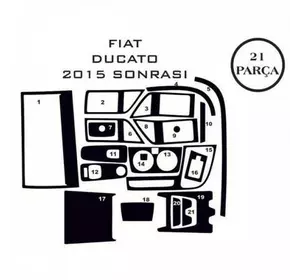 Накладки на панель (2014-2024) Карбон для Fiat Ducato 2006-2024 та 2014-2024 рр Накладки на панель (2014-2024) Карбон для Fiat Ducato 2006-2024 та 2014-2024 рр