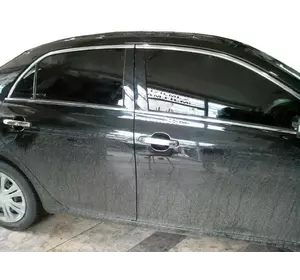 Верхня окантовка стекол (4 шт, нерж) для Toyota Corolla 2007-2013 років Верхня окантовка стекол (4 шт, нерж) для Toyota Corolla 2007-2013 років