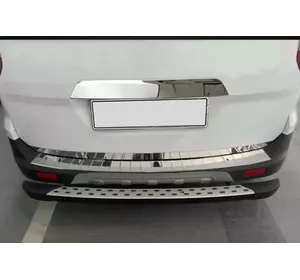 Накладка на задній бампер OmsaLine (глянцева, нерж) для Ford Courier 2014-2023 рр Накладка на задній бампер OmsaLine (глянцева, нерж) для Ford Courier 2014-2023 рр