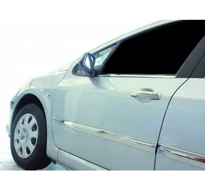 Молдинг дверний (4 шт, нерж) для Peugeot 308 2007-2013 рр
