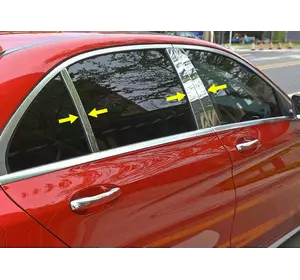 Молдинг дверних стійок (нерж) для Mercedes C-class W206 2022-2024 рр Молдинг дверних стійок (нерж) для Mercedes C-class W206 2022-2024 рр