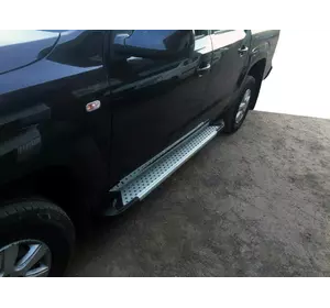 Бокові пороги Allmond Grey (2 шт., алюм) для Volkswagen Amarok 2010-2022 рр Бокові пороги Allmond Grey (2 шт., алюм) для Volkswagen Amarok 2010-2022 рр