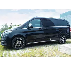 Молдинги на пороги (4 шт, нерж) для Mercedes Vito / V-class W447 2014-2024 рр Молдинги на пороги (4 шт, нерж) для Mercedes Vito / V-class W447 2014-2024 рр