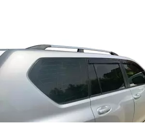 Рейлінги турецька дизайн (Хром, 2 шт) металеві ніжки для Toyota Land Cruiser Prado 150 Рейлінги турецька дизайн (Хром, 2 шт) металеві ніжки для Toyota Land Cruiser Prado 150