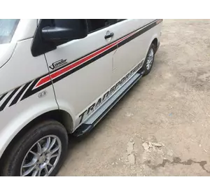 Бокові пороги Rainbow (2 шт., алюм) Коротка база для Volkswagen T5 Multivan 2003-2010 рр Бокові пороги Rainbow (2 шт., алюм) Коротка база для Volkswagen T5 Multivan 2003-2010 рр