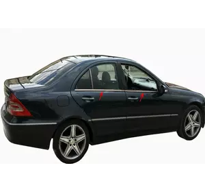 Окантовка стекол (нерж.) 4 шт, Sedan, Carmos - Турецька сталь для Mercedes C-class W203 2000-2007рр