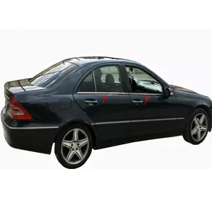 Окантовка стекол (нерж.) 4 шт, Sedan, Carmos - Турецька сталь для Mercedes C-class W203 2000-2007рр Окантовка стекол (нерж.) 4 шт, Sedan, Carmos - Турецька сталь для Mercedes C-class W203 2000-2007рр