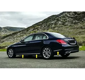 Накладки на молдинг V1 (нерж) для Mercedes C-сlass W205 2014-2021рр Накладки на молдинг V1 (нерж) для Mercedes C-сlass W205 2014-2021рр