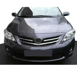 Накладки на решітку радіатора (2010-2013р, 3 шт, нерж.) для Toyota Corolla років Накладки на решітку радіатора (2010-2013р, 3 шт, нерж.) для Toyota Corolla років