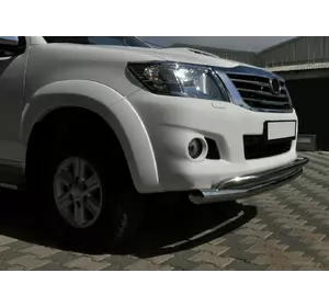 Передній захист ST017 (нерж.) для Toyota Hilux 2006-2015 рр Передній захист ST017 (нерж.) для Toyota Hilux 2006-2015 рр