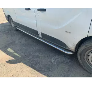 Бокові пороги Premium (2 шт., нерж) 42 мм, коротка база для Fiat Talento 2016-2024 рр Бокові пороги Premium (2 шт., нерж) 42 мм, коротка база для Fiat Talento 2016-2024 рр