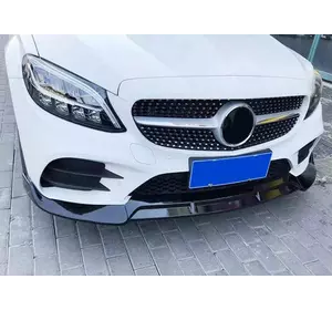 Передня лип накладка V2 1234 Upgrade (чорна, 2018-2021) для Mercedes C-сlass W205 рр Передня лип накладка V2 1234 Upgrade (чорна, 2018-2021) для Mercedes C-сlass W205 рр