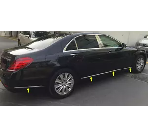Накладки на молдинг V3 (8 шт, нерж) для Mercedes S-сlass W222 Накладки на молдинг V3 (8 шт, нерж) для Mercedes S-сlass W222