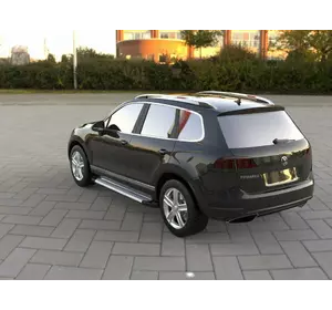 Бокові пороги Allmond Grey (2 шт., алюм) для Volkswagen Touareg 2010-2018 рр Бокові пороги Allmond Grey (2 шт., алюм) для Volkswagen Touareg 2010-2018 рр