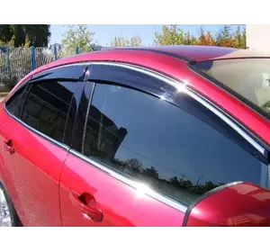 Вітровики з хромом (4 шт, Niken) для Honda Civic Sedan VIII 2006-2011рр