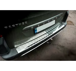 Накладки на задній бампер Carmos V1 (нерж.) для Citroen Berlingo 2008-2018 рр Накладки на задній бампер Carmos V1 (нерж.) для Citroen Berlingo 2008-2018 рр