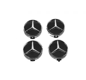 Ковпачки на диски 70/75 мм з кільцем (4 шт, чорні) для Тюнінг Mercedes Ковпачки на диски 70/75 мм з кільцем (4 шт, чорні) для Тюнінг Mercedes