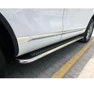 Бокові пороги Maydos V2 (2 шт., алюміній -2024 нерж) для Volkswagen Touareg 2002-2010 рр Бокові пороги Maydos V2 (2 шт., алюміній -2024 нерж) для Volkswagen Touareg 2002-2010 рр