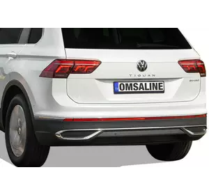 Накладки імітація вихлопних насадок 2020-2024 (3 шт, нерж) OmsaLine - Італійська нержавійка для Volkswagen Tiguan