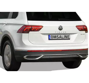 Накладки імітація вихлопних насадок 2020-2024 (3 шт, нерж) OmsaLine - Італійська нержавійка для Volkswagen Tiguan Накладки імітація вихлопних насадок 2020-2024 (3 шт, нерж) OmsaLine - Італійська нержавійка для Volkswagen Tiguan