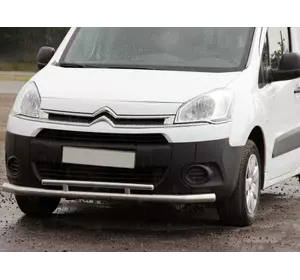 Передній захист ST016 (нерж.) 60/42 мм для Citroen Berlingo 2008-2018 рр Передній захист ST016 (нерж.) 60/42 мм для Citroen Berlingo 2008-2018 рр