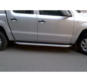 Бокові пороги Fullmond Grey (2 шт, алюм) для Volkswagen Amarok 2010-2022 рр Бокові пороги Fullmond Grey (2 шт, алюм) для Volkswagen Amarok 2010-2022 рр