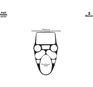 Накладки на панель Алюміній для Fiat Panda 2003-2011 рр Накладки на панель Алюміній для Fiat Panda 2003-2011 рр