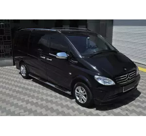 Бічні труби (2 шт., Нерж.) d60, Довга база для Mercedes Vito W639 2004-2015рр Бічні труби (2 шт., Нерж.) d60, Довга база для Mercedes Vito W639 2004-2015рр