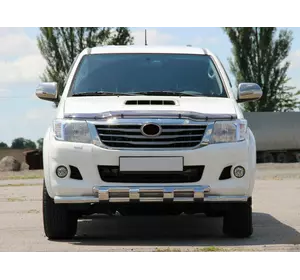 Передній захист ST015 (нерж.) для Toyota Hilux 2006-2015 рр Передній захист ST015 (нерж.) для Toyota Hilux 2006-2015 рр