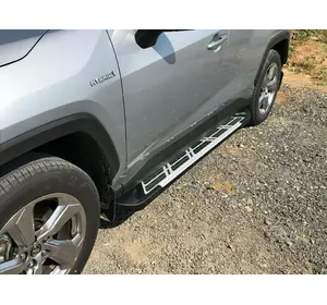 Бокові пороги Sunrise (2 шт., алюміній) для Toyota Rav 4 2019-2024 Бокові пороги Sunrise (2 шт., алюміній) для Toyota Rav 4 2019-2024